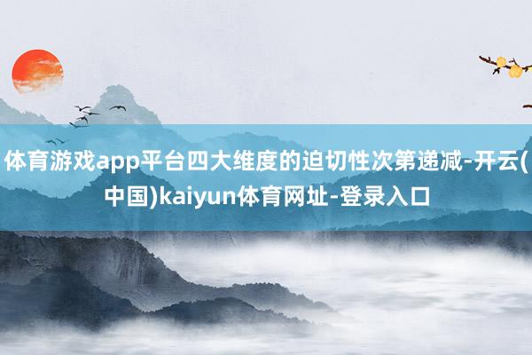体育游戏app平台四大维度的迫切性次第递减-开云(中国)kaiyun体育网址-登录入口