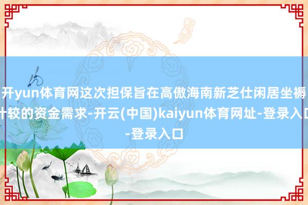 开yun体育网这次担保旨在高傲海南新芝仕闲居坐褥计较的资金需求-开云(中国)kaiyun体育网址-登录入口