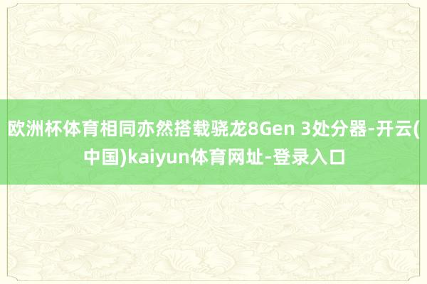 欧洲杯体育相同亦然搭载骁龙8Gen 3处分器-开云(中国)kaiyun体育网址-登录入口