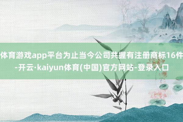 体育游戏app平台为止当今公司共握有注册商标16件-开云·k
