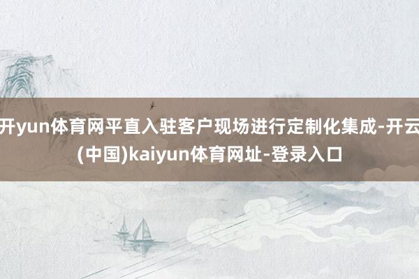 开yun体育网平直入驻客户现场进行定制化集成-开云(中国)kaiyun体育网址-登录入口