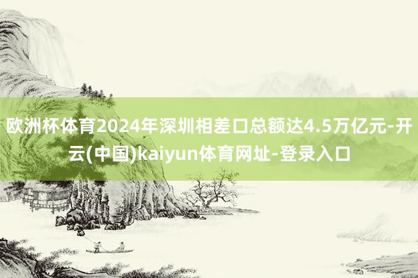 欧洲杯体育2024年深圳相差口总额达4.5万亿元-开云(中国)kaiyun体育网址-登录入口