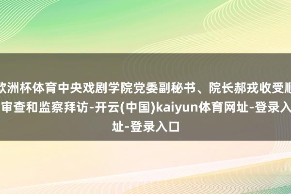 欧洲杯体育中央戏剧学院党委副秘书、院长郝戎收受顺次审查和监察拜访-开云(中国)kaiyun体育网址-登录入口
